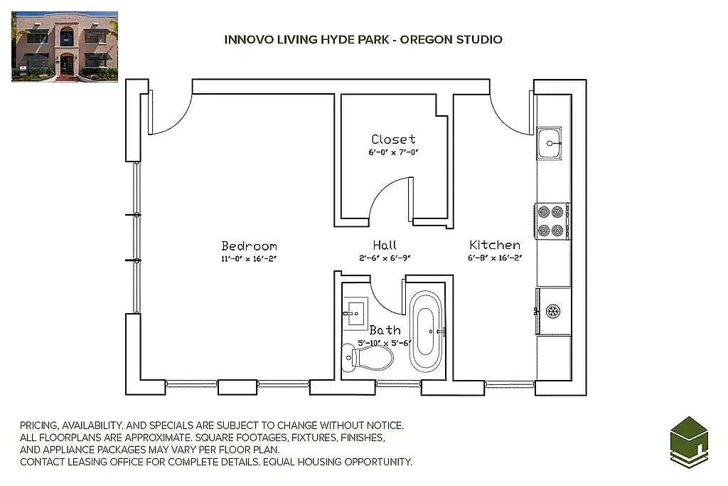 Floor plan Oregon Deluxe Studio