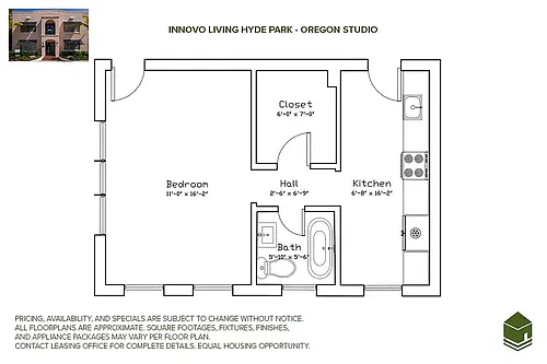 Floor plan Oregon Deluxe Studio