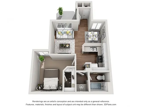 Floor plan One Bedroom One Bath