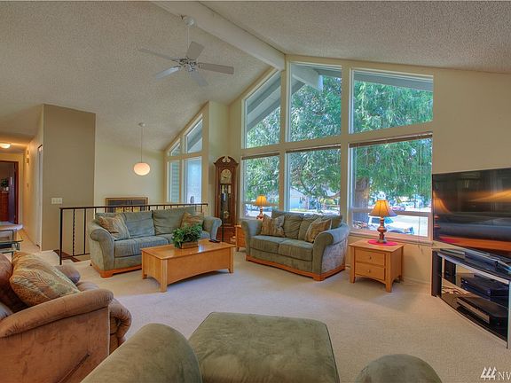 Looking out to a wonderful cedar tree in the front yard.