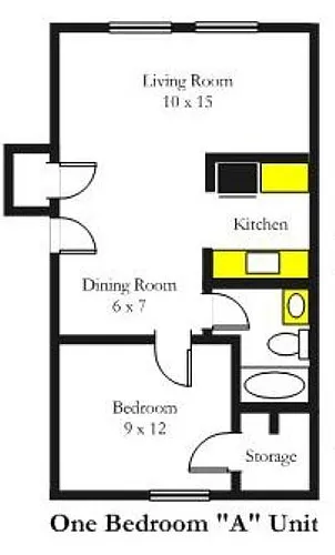 Floor plan 1BR - A Unit