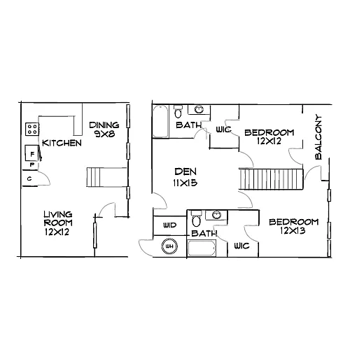 Floor plan Design 2J Townhome