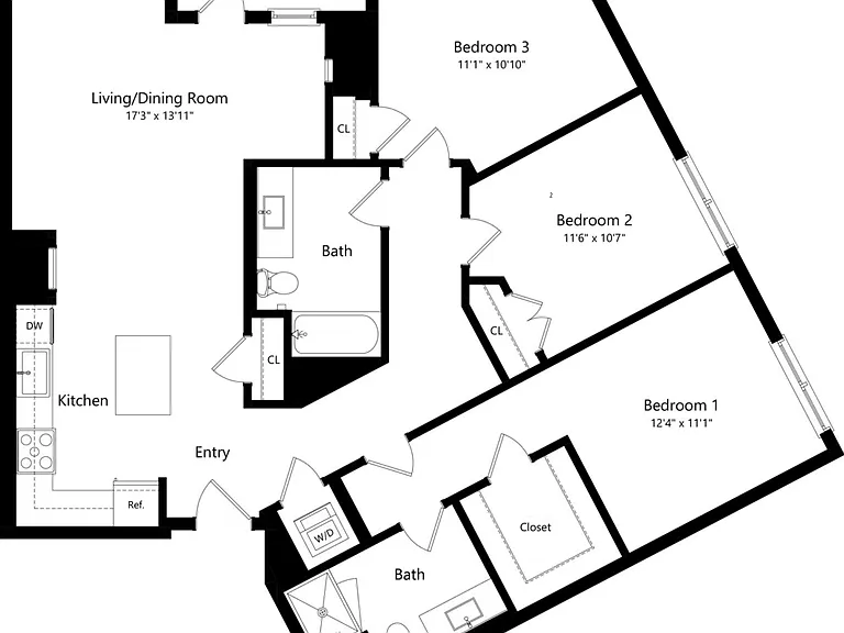 C1 floor plan Aria on the Row