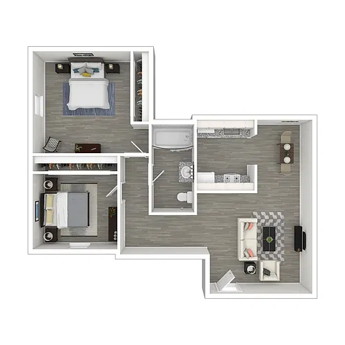 Floor plan 2 Bedroom 1 Bath - Hillrose