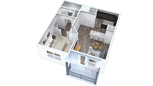 Floor plan 1 Bed, 1 Bath