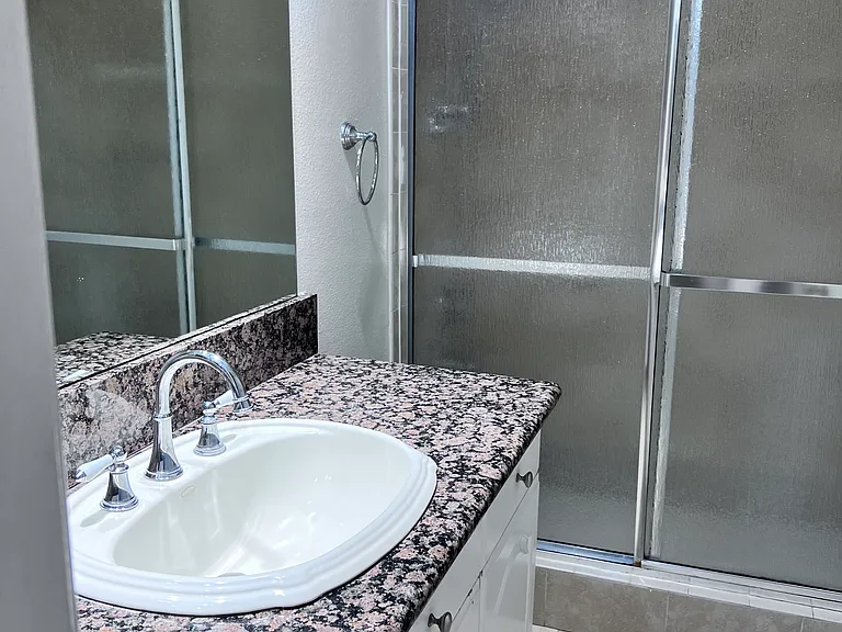 Master bathroom with walk-in shower.