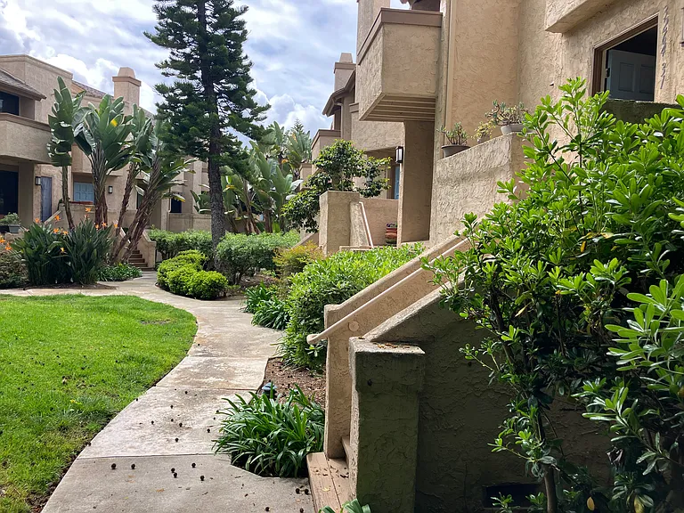 Resort setting and entrance-way to the unit