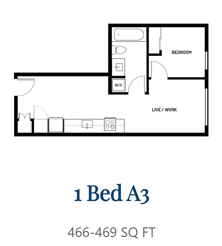 Floor plan 1 Bed A3
