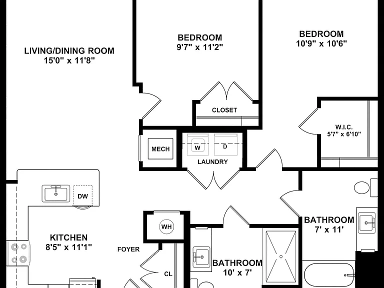 Greenspire - 2 Bed, 2 Bath, 1008 sq. ft.