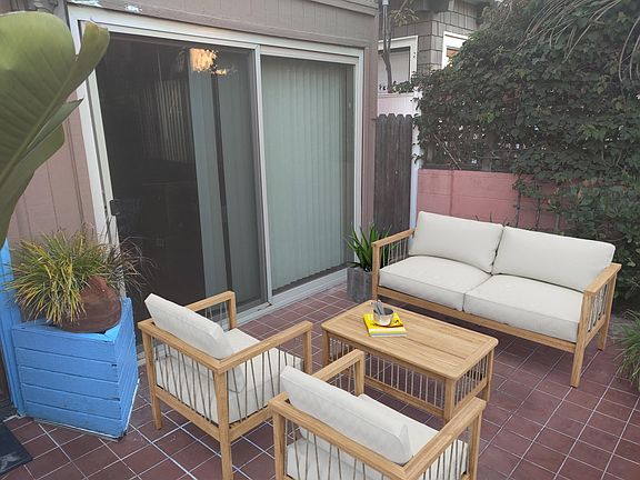 The patio opens to Living room