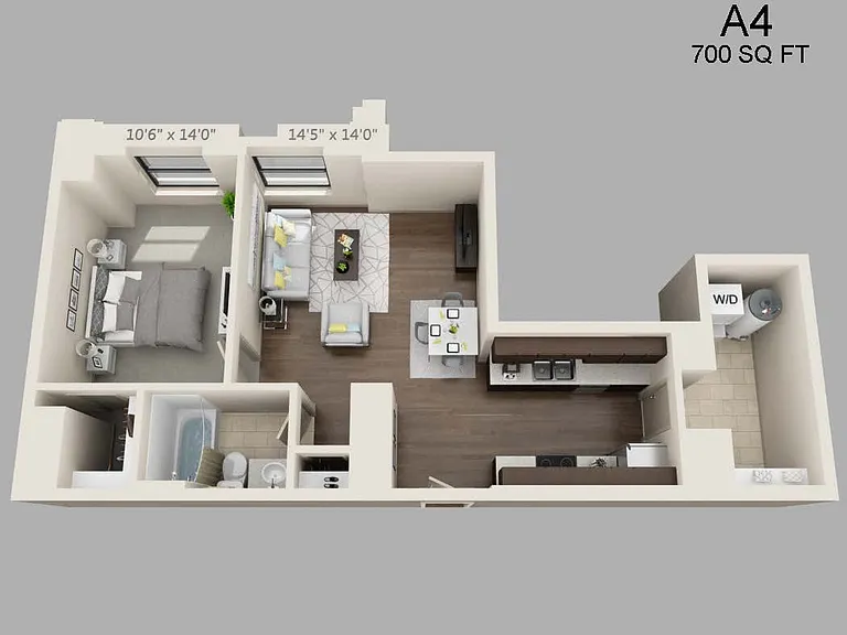 One Bed One Bath 700 sqft One Bed One Bath 700 sqft