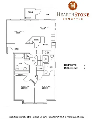 Floor plan 2 Bed 2 Bath
