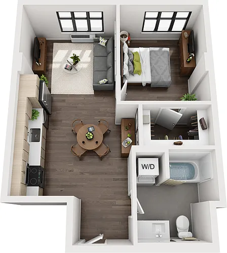 Floor plan 1 Bedroom G