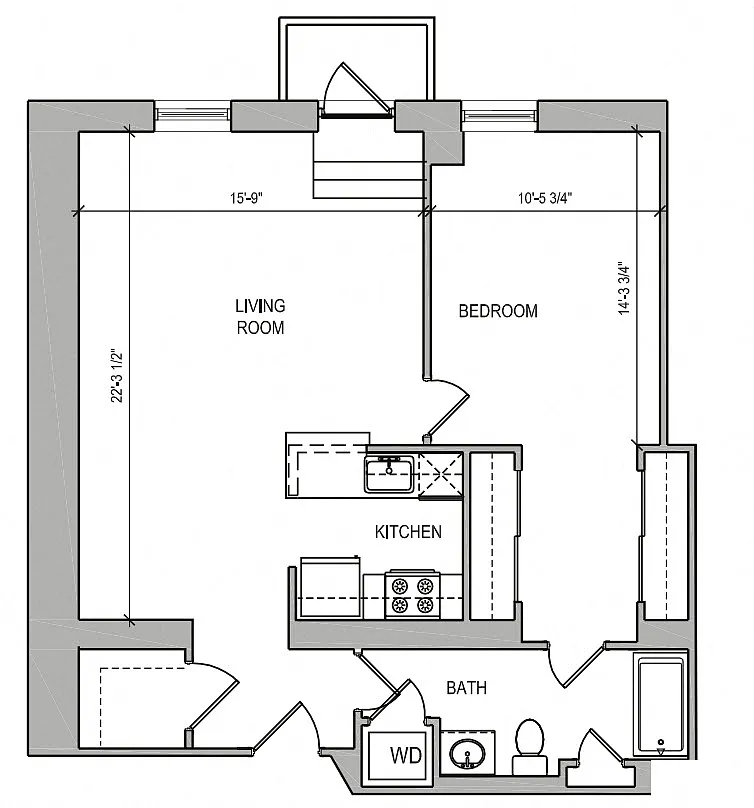 Floor plan HC-07 One Bedroom