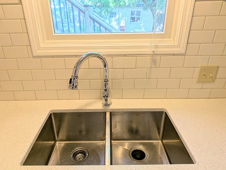 Custom sink and quartz countertops
