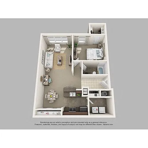 Floor plan 1 Bed| 1 Bath