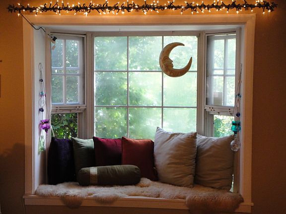 Bay window view of Park.