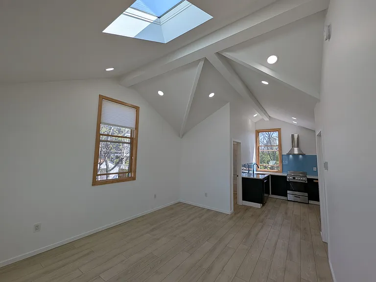 Vaulted ceiling and architecturally interesting ceiling. wide angle shot