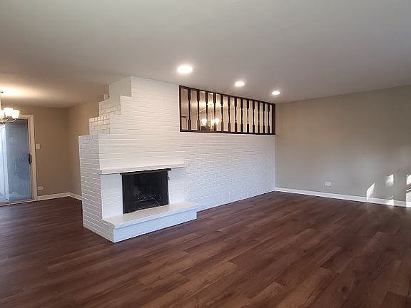 Dining room and living room viewed from the front door.