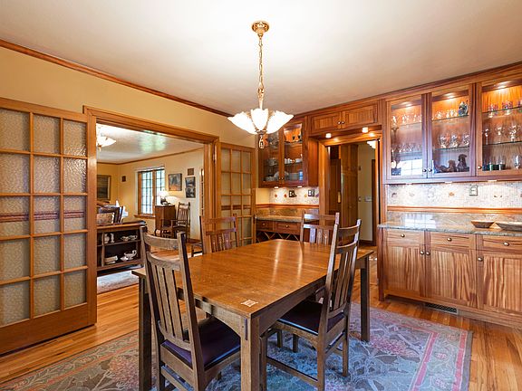 DIning room with built in cabinetry