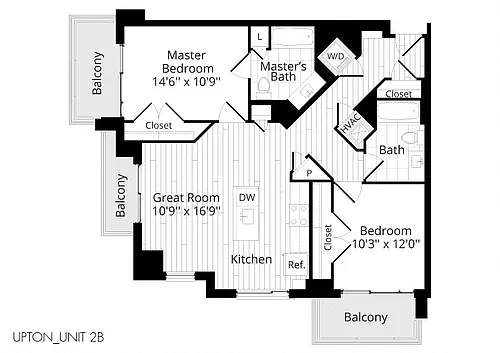 Floor plan 2 BR 2B