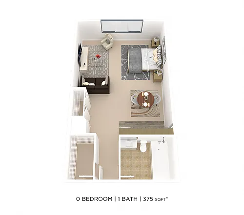 Floor plan Studio- 375 sqft