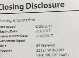 22127 W 863rd Rd, Park Hill, OK 74451