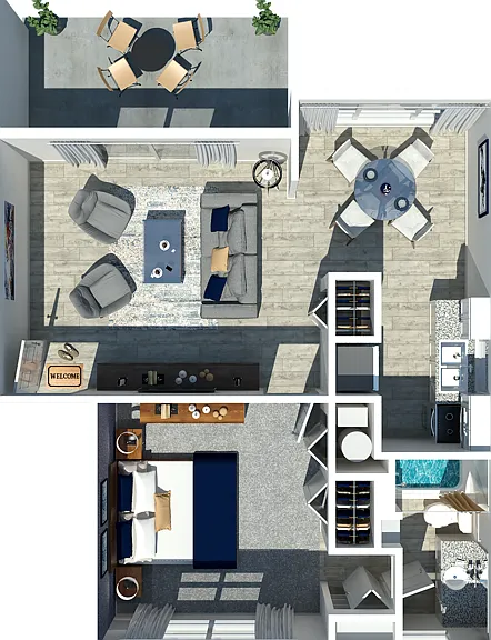 One Bedroom One Bathroom One Bedroom One Bathroom