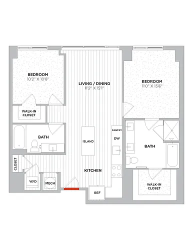 Floor plan 2 Bed/2 Bath-C04 West