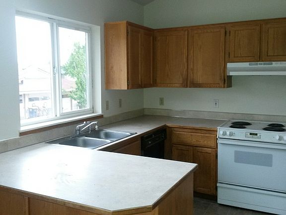 open kitchen with skylight