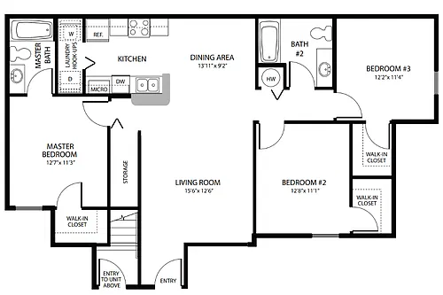 Floor plan Spring Haven II - 3 Bedroom