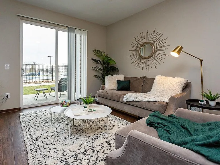 Living Room with Walk Out Patio