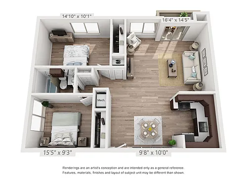 Floor plan Two Bedroom