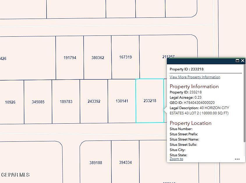 1st image of Pn 233218 40 Horizon City Ests Lot 2