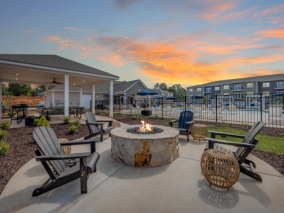 Fire Pit and Seating at Preston Park Apartments in Burlington, NC