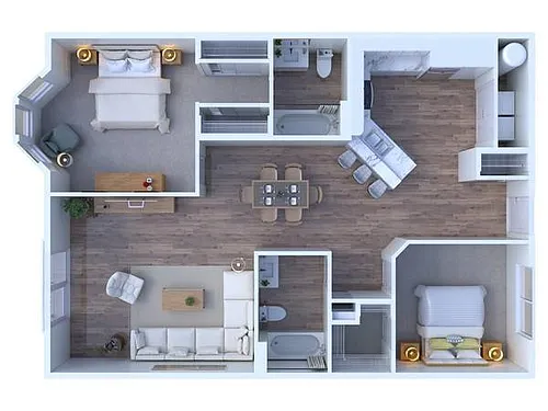 Floor plan 2BR - 2BTH Upgraded