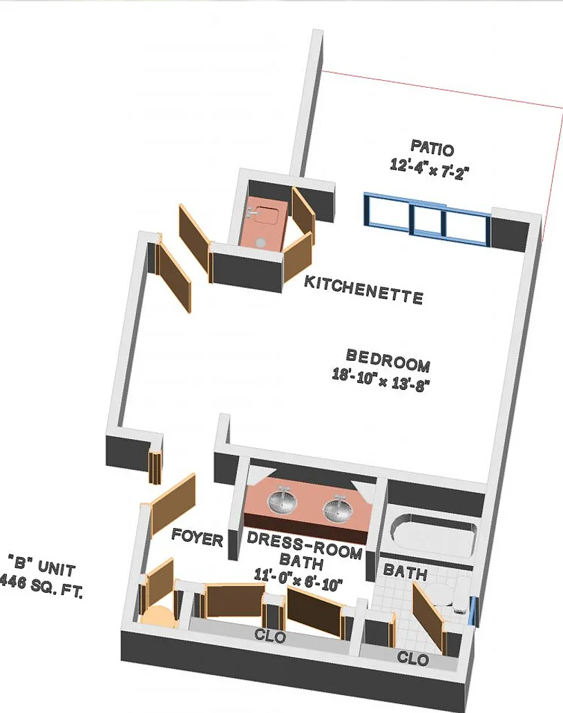 1st floor Studio Apartment for rent in Grenelefe Condominiums — Photo 1