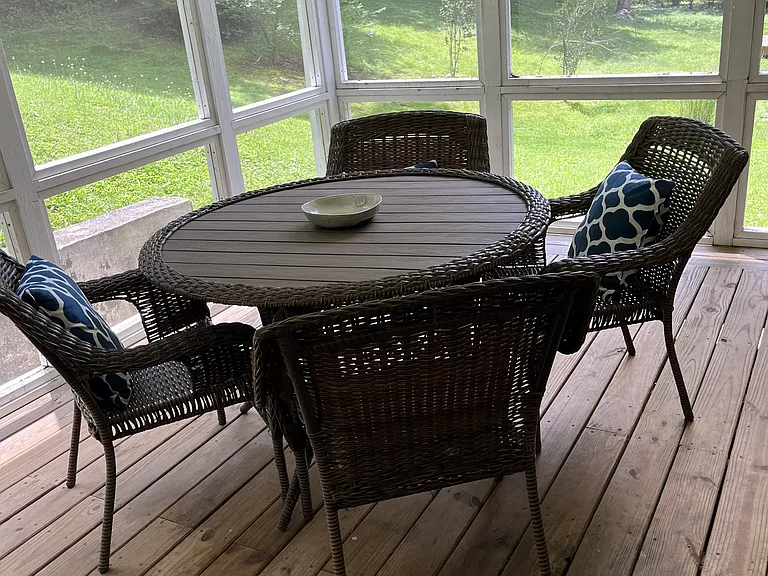 Enjoy coffee or lunch on screened porch