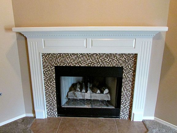 Updated Glass Tile Around Gas Log F/P