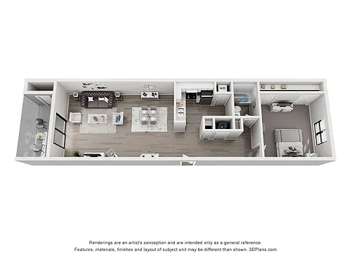 Floor plan 1 Bed 1 Bath