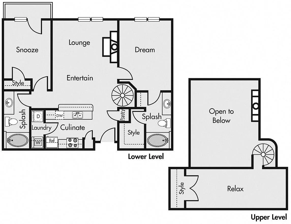 Floor plan Two Bedroom Loft