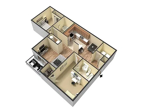 Floor plan 2 bed 2 bath