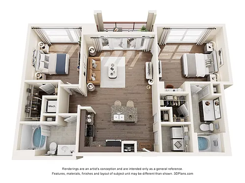 Floor plan 2 Bedroom C4