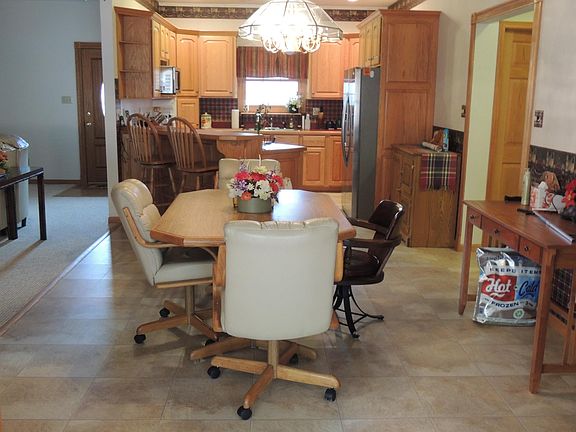 Dining area looking into the kitchen.