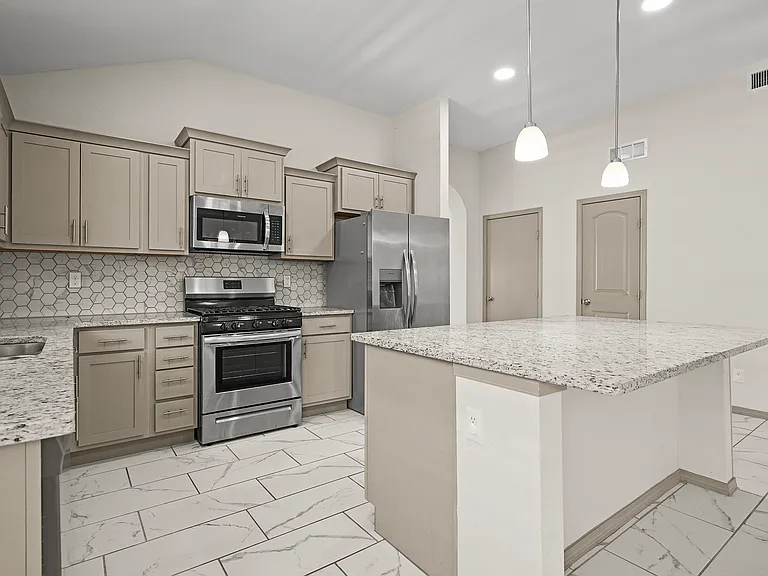 Granite tops in kitchen