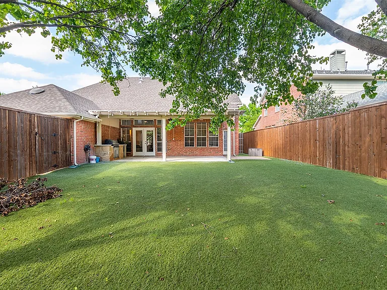 Large turf backyard