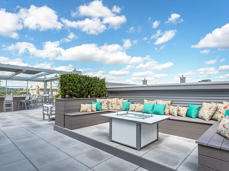 Seven at Broadway roof deck lounge