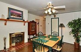 Dining area with fireplace