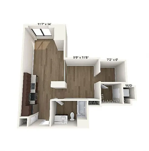 Floor plan S4 | Studio | 1 Bath