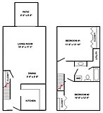 Floor plan 2 Bedroom Primrose Town House